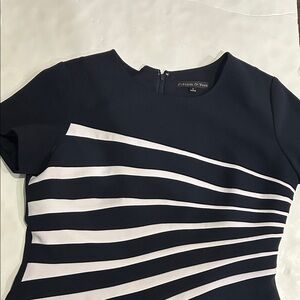 Preston & York Midnight and Ivory Striped Dress